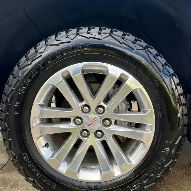 Pickup wheel and tire detailed by LA's Auto Detailing
